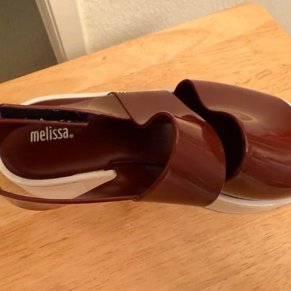 Melissa jelly banded Velcro sling backs - burgundy color - Picture 5 of 7